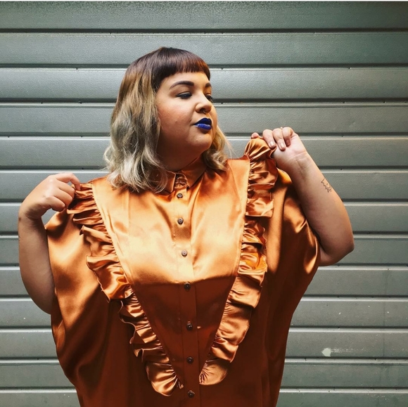 Elvi Tops - Silky ruffle blouse